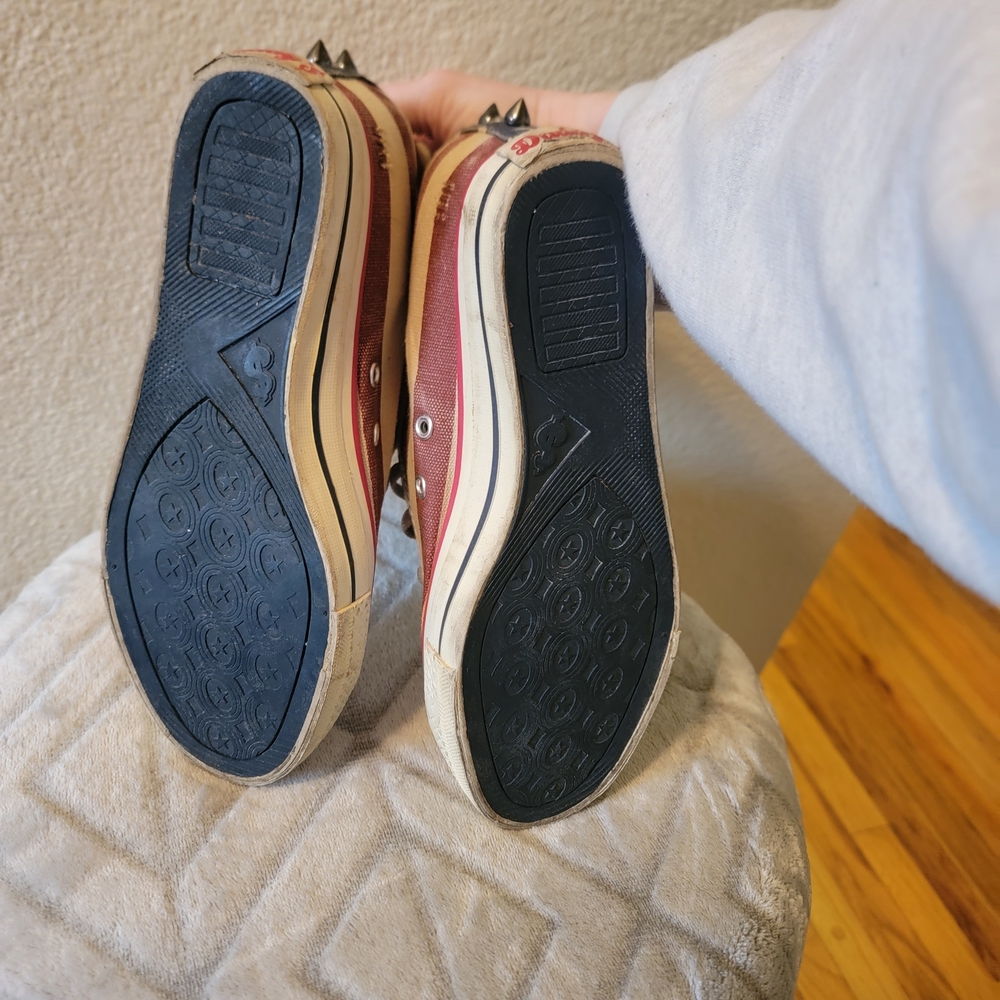 Women's High-Top Sneaker Wedges in Red, White & Blue - Picture 7 of 7